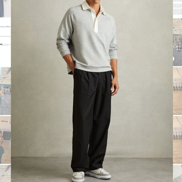 Reiss Gray Rugby Long Sleeve Shirt in Medium - Picture 6 of 7